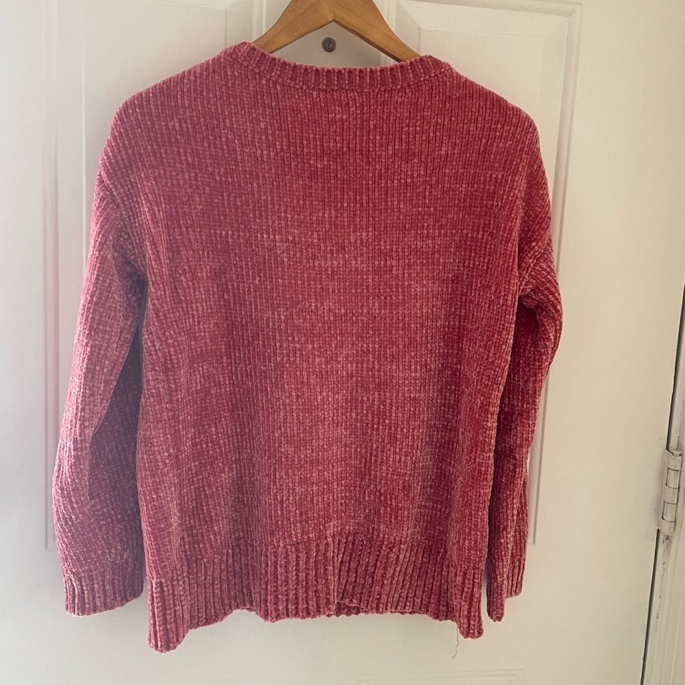 Gap Pink Velvet Like Vneck Casual Sweater Women XS Condition 9.5/10 no flaws - Picture 9 of 9